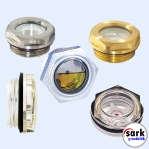 Oil level sight glasses