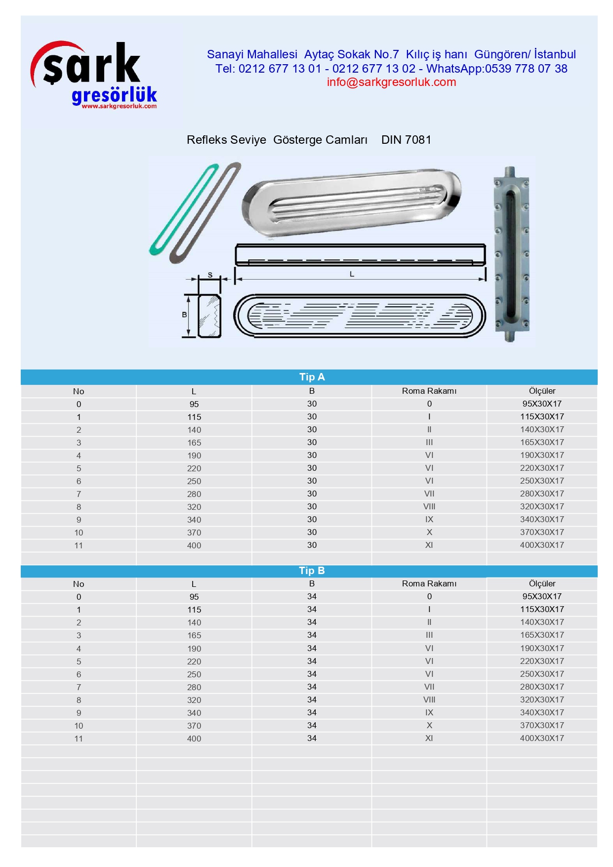 Refleks Kazan Seviye Gösterge Camları